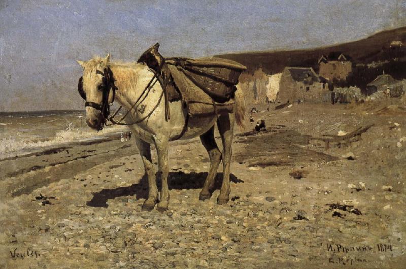 Ilia Efimovich Repin Normandy transported stone horse Germany oil painting art